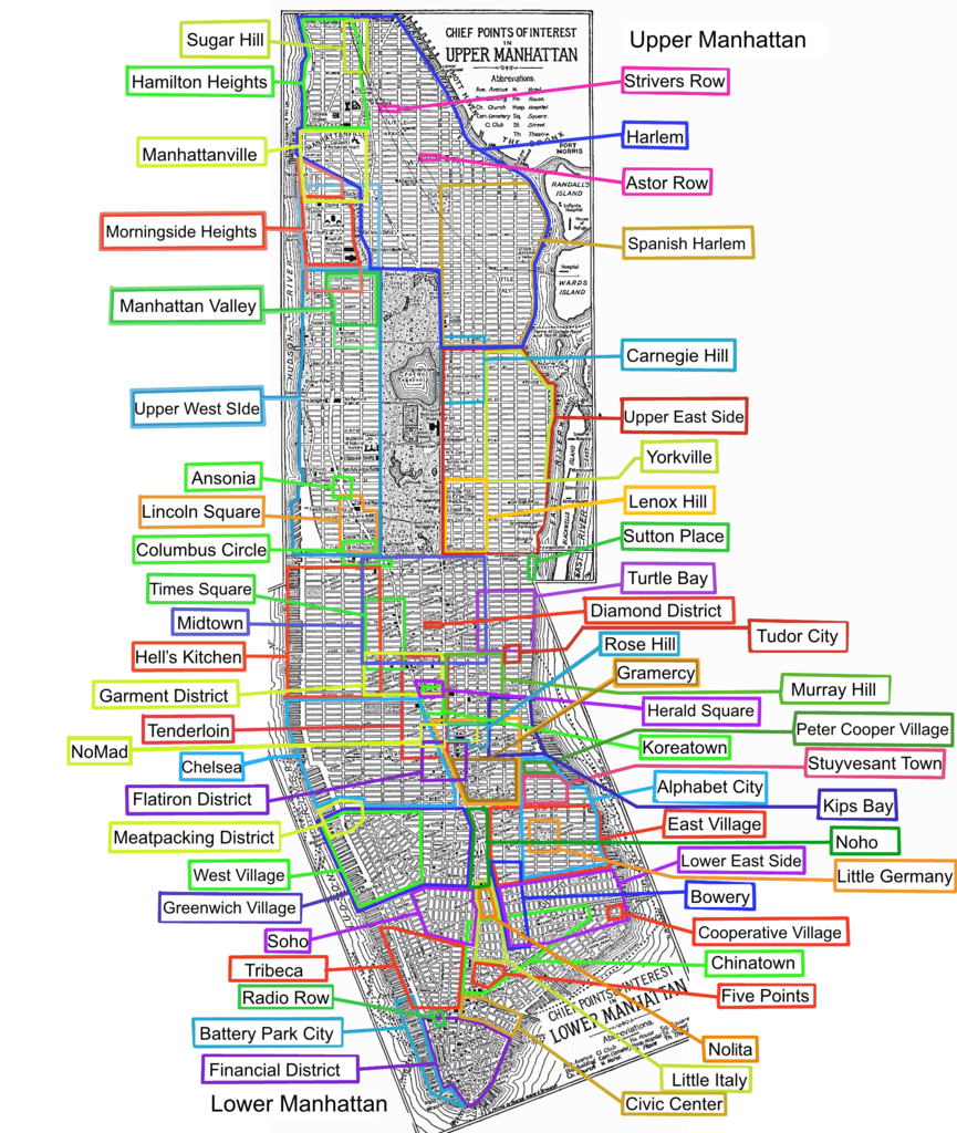 neighbourhoods of Manhattan