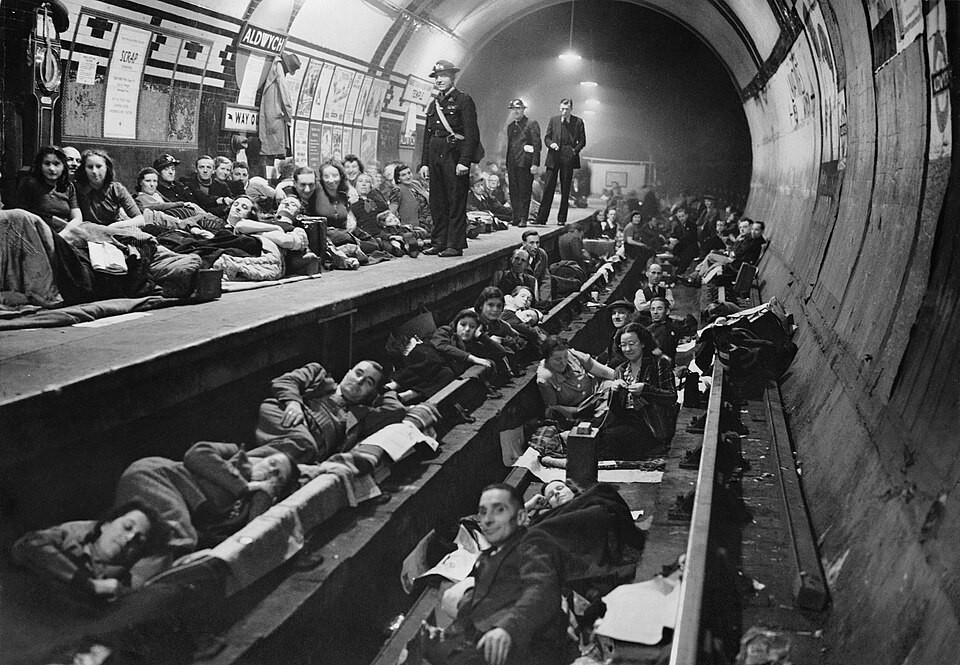 Aldwich Tube station during World War II