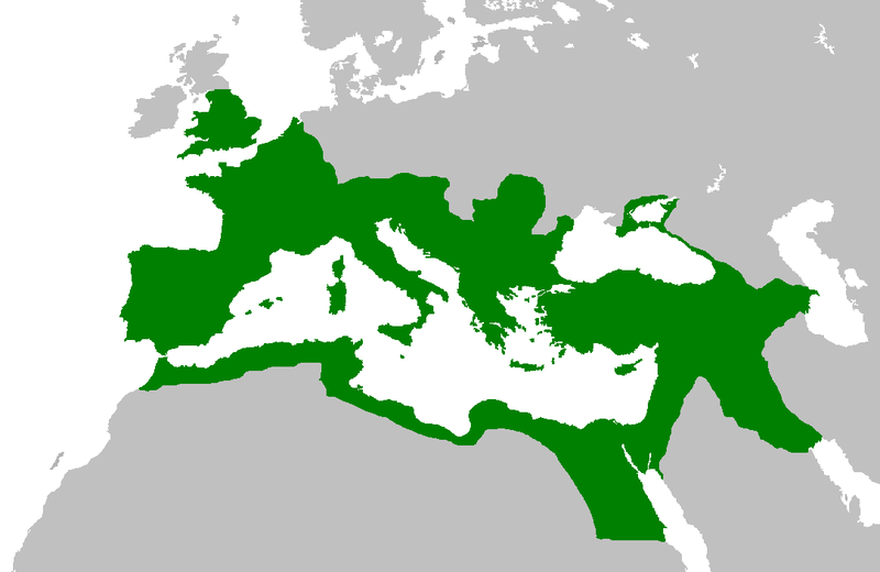 The roman Empire at the height of its power