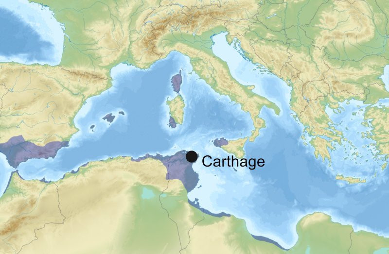 Ancient Carthage and the lands controlled by it