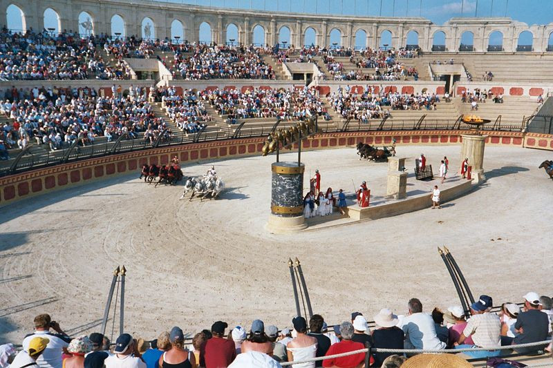Chariot race in ancient Rome
