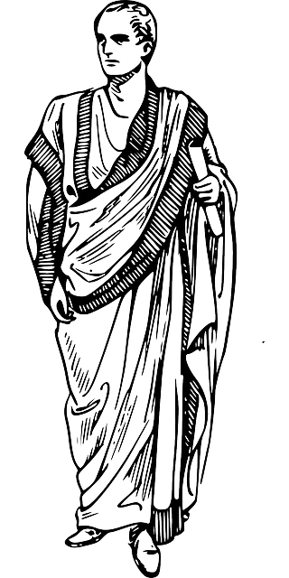 Toga worn by men in the Roman Empire