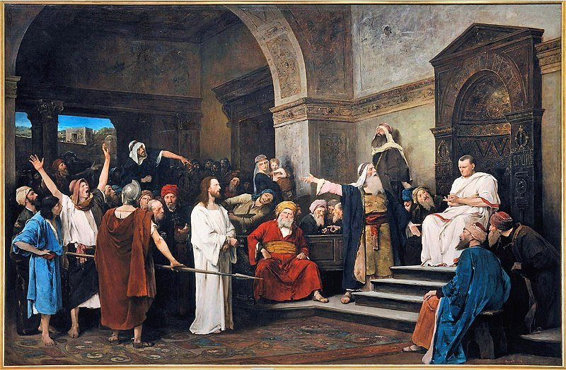 Jesus appearing before Pontius Pilate