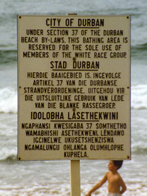 Apartheid sign in Durban