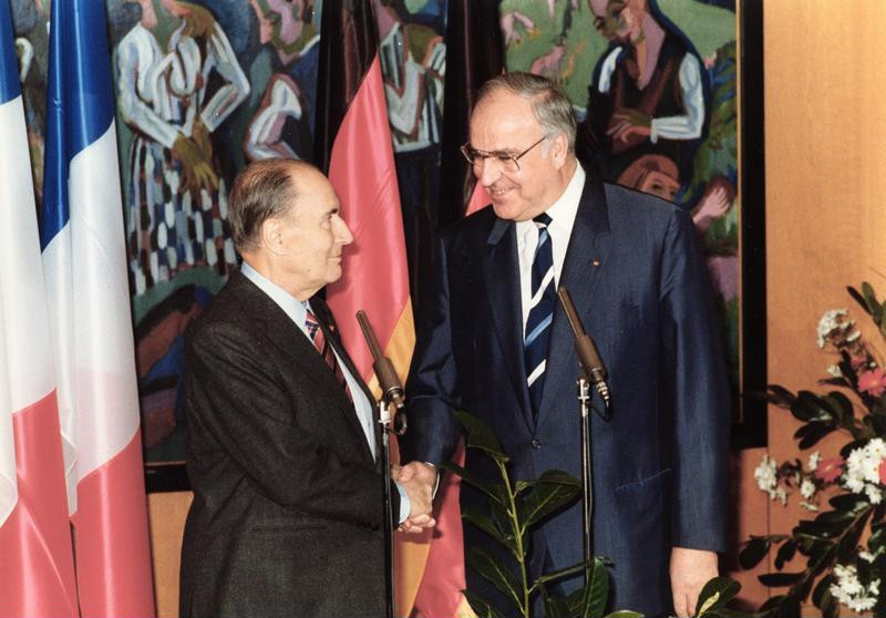 Helmut Kohl and Francois Mitterrand