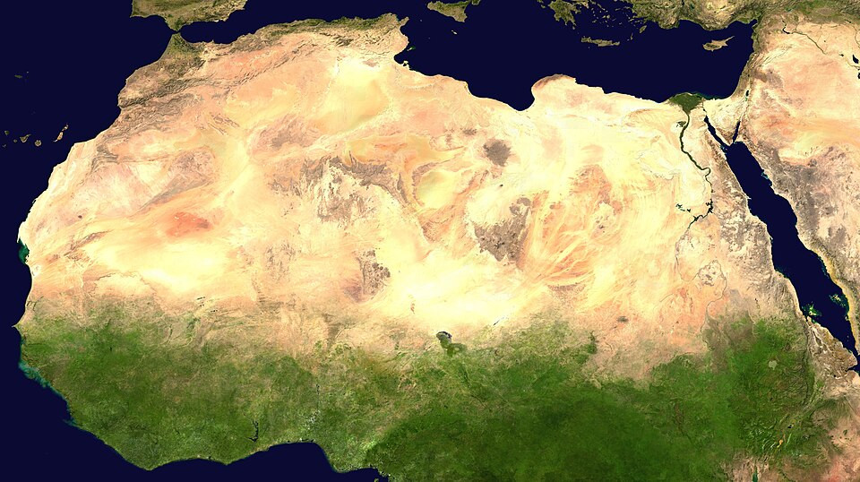 satellite image of the Sahara desert