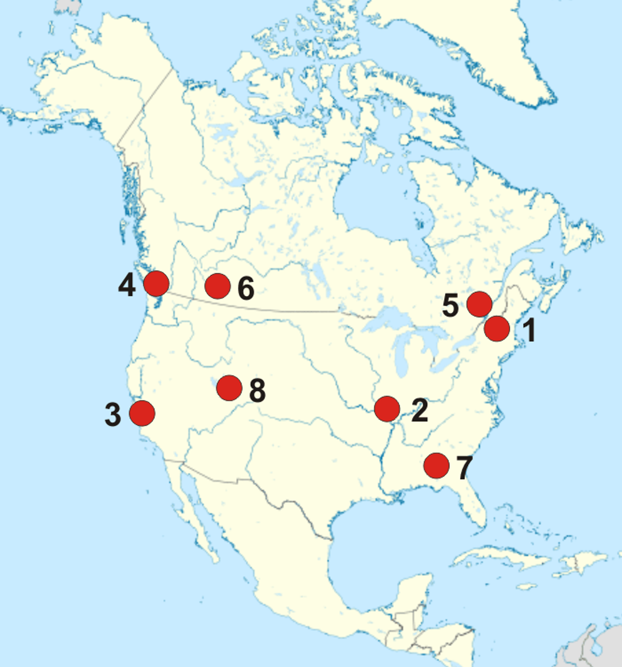 North american host cities