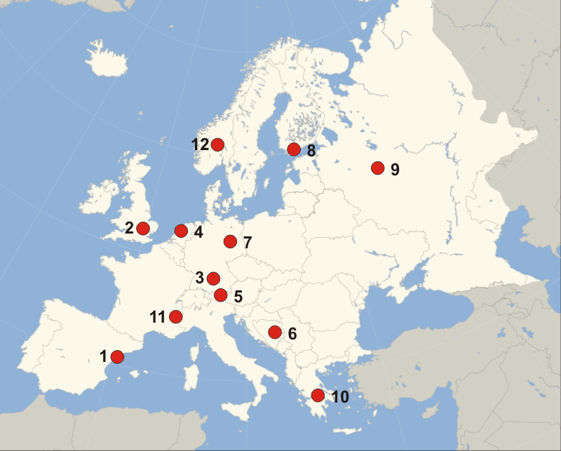 Host cities of Europe