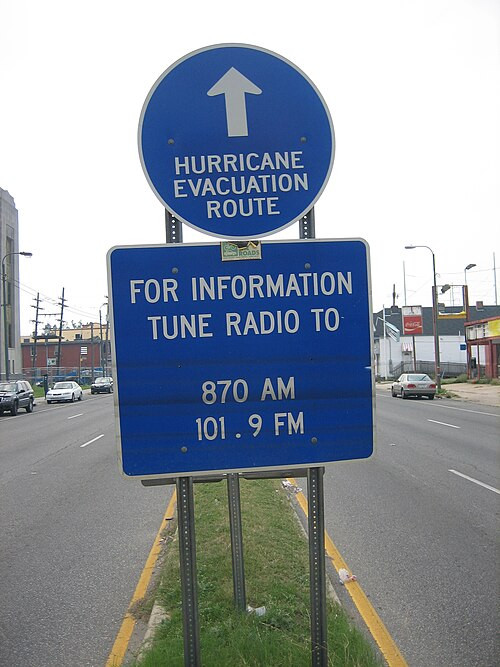 hurricane evacuation sign