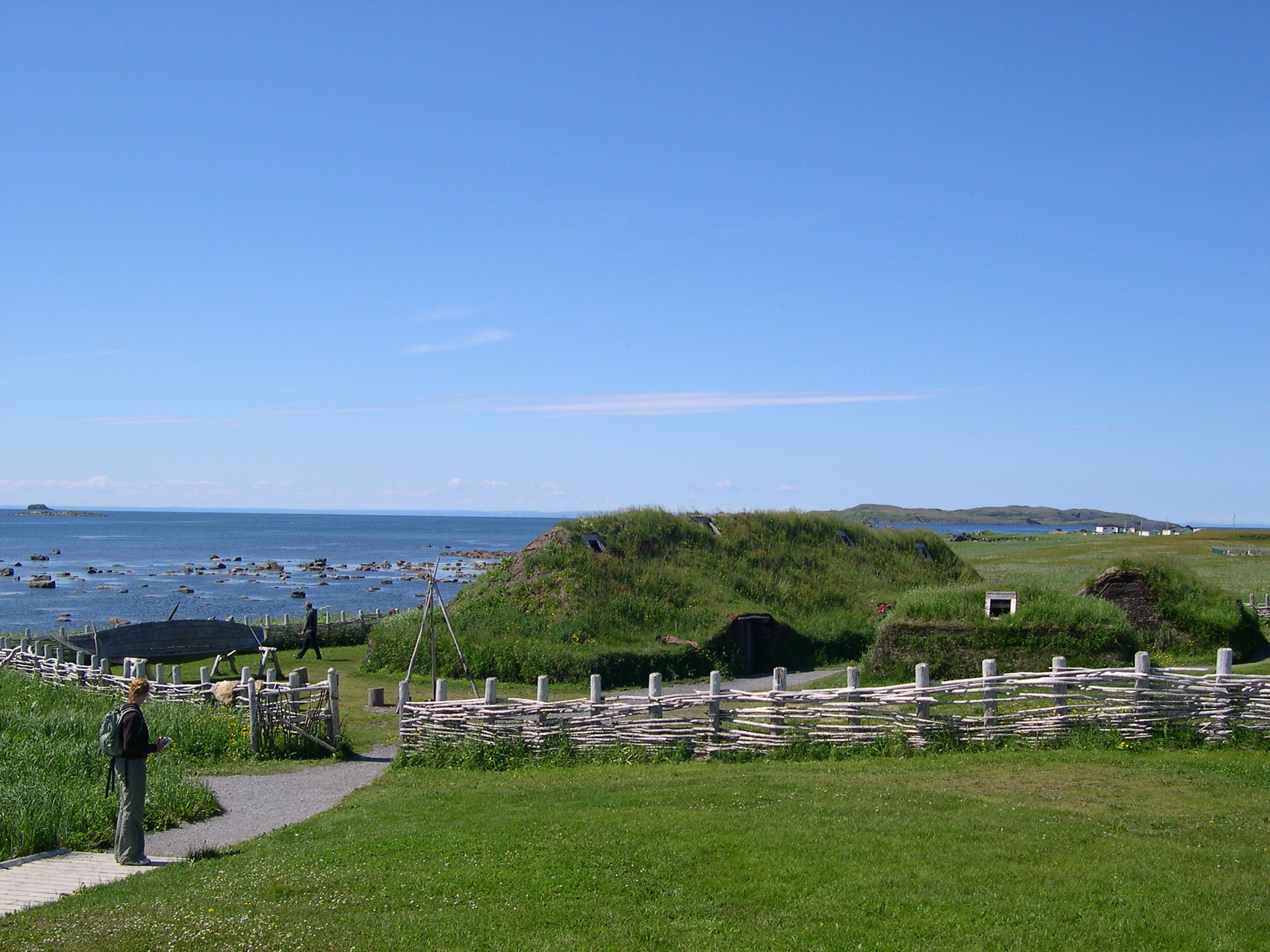 reconstruction of a Viking village in New Foundland