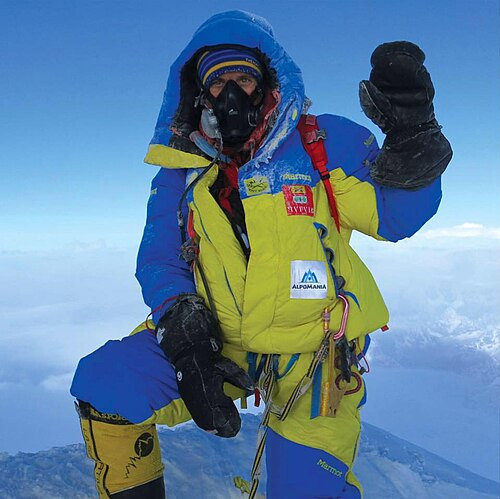 climber on Mount Everest