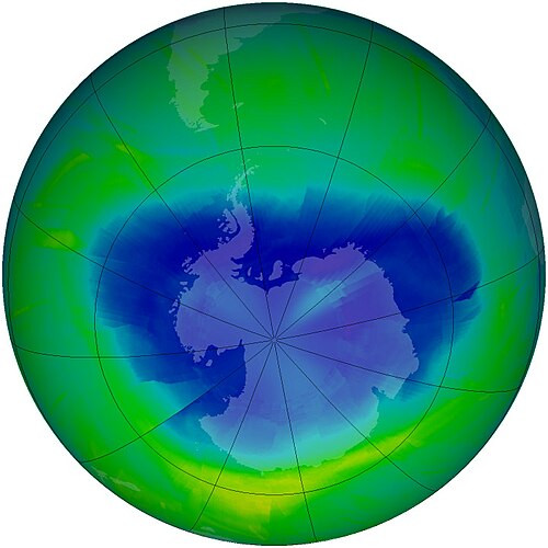 Antarctic ozone hole in 2010